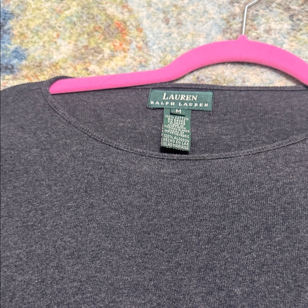 Lauren Ralph Lauren Charcoal Knit Top